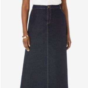 Navy Blue Denim Skirt (Jessica London True Fit)